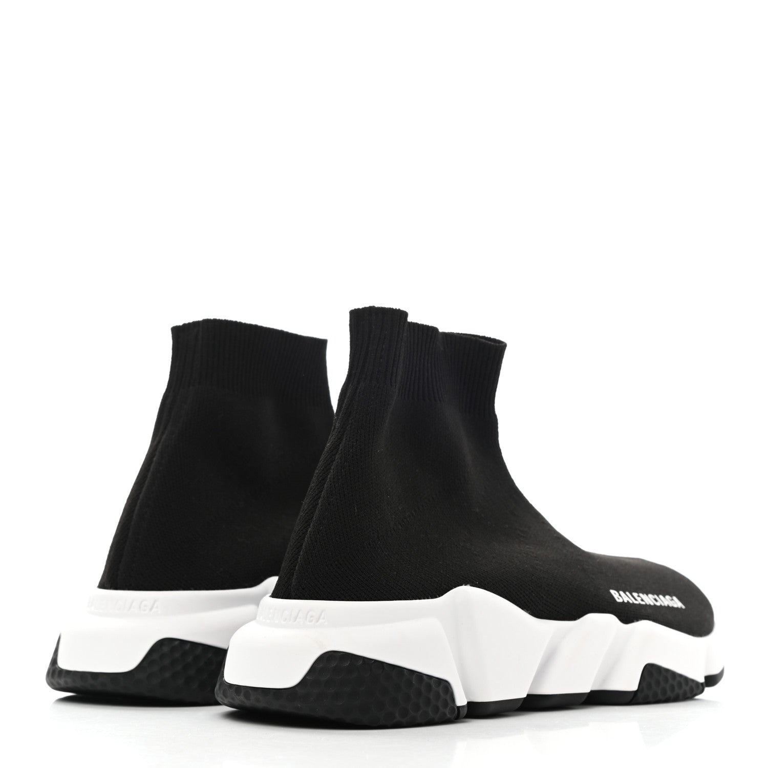 Balenciaga Neoprene Knit Womens Speed Sneakers 37 Black White 4 of 8