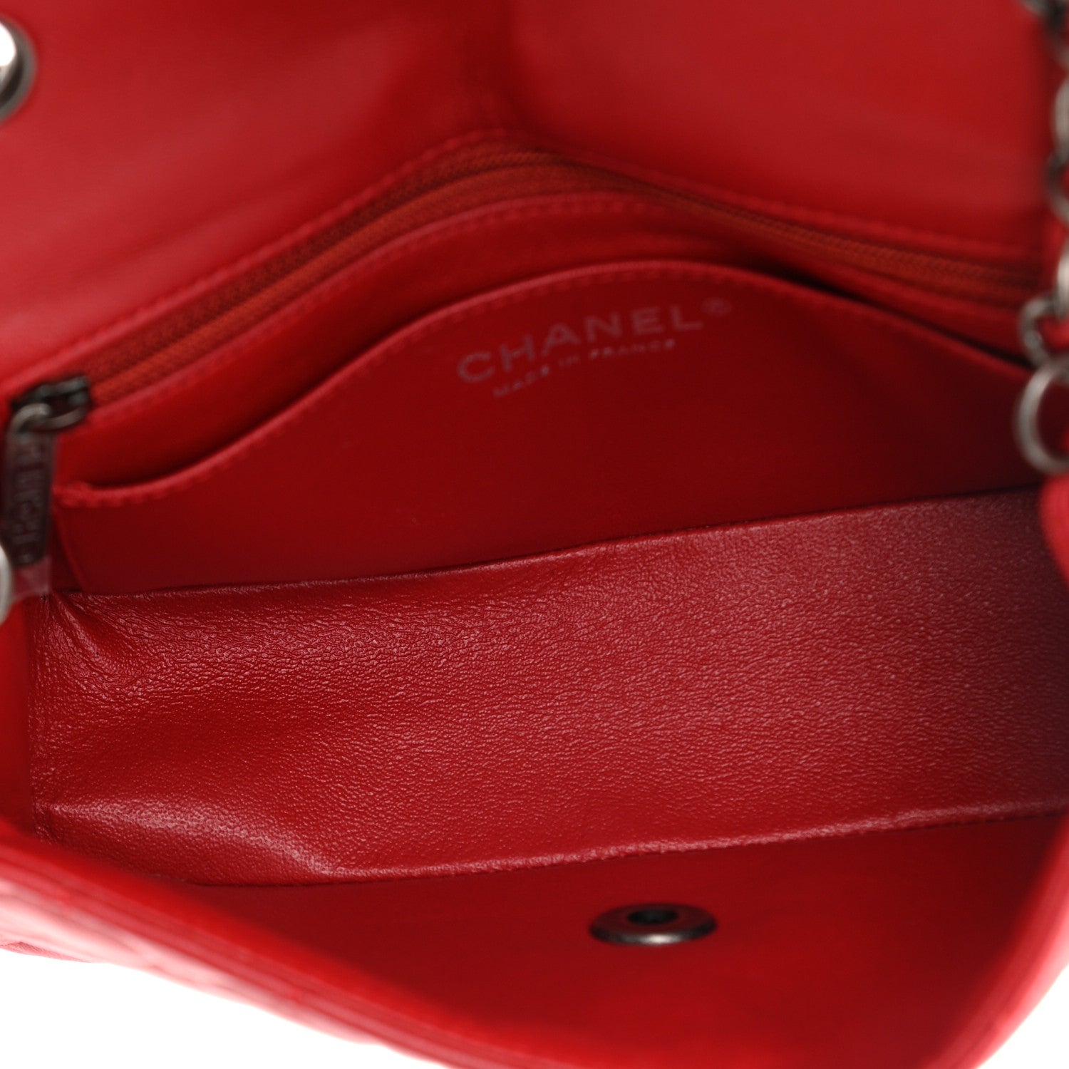 Chanel Lambskin Quilted Mini Rectangular Flap Red 5 of 11