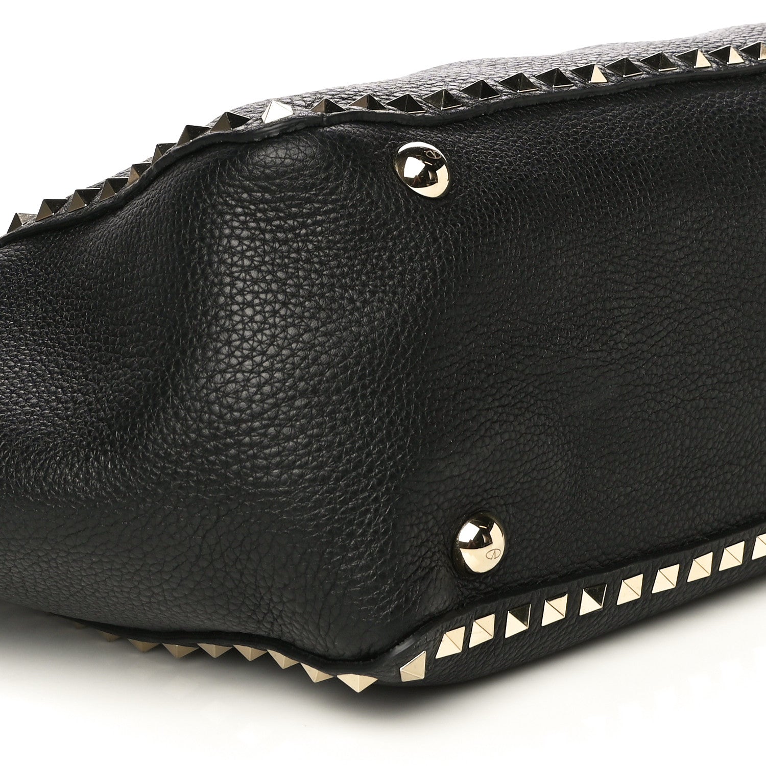Valentino Garavani Pebbled Calfskin Medium Rockstud Tote Black 8 of 10
