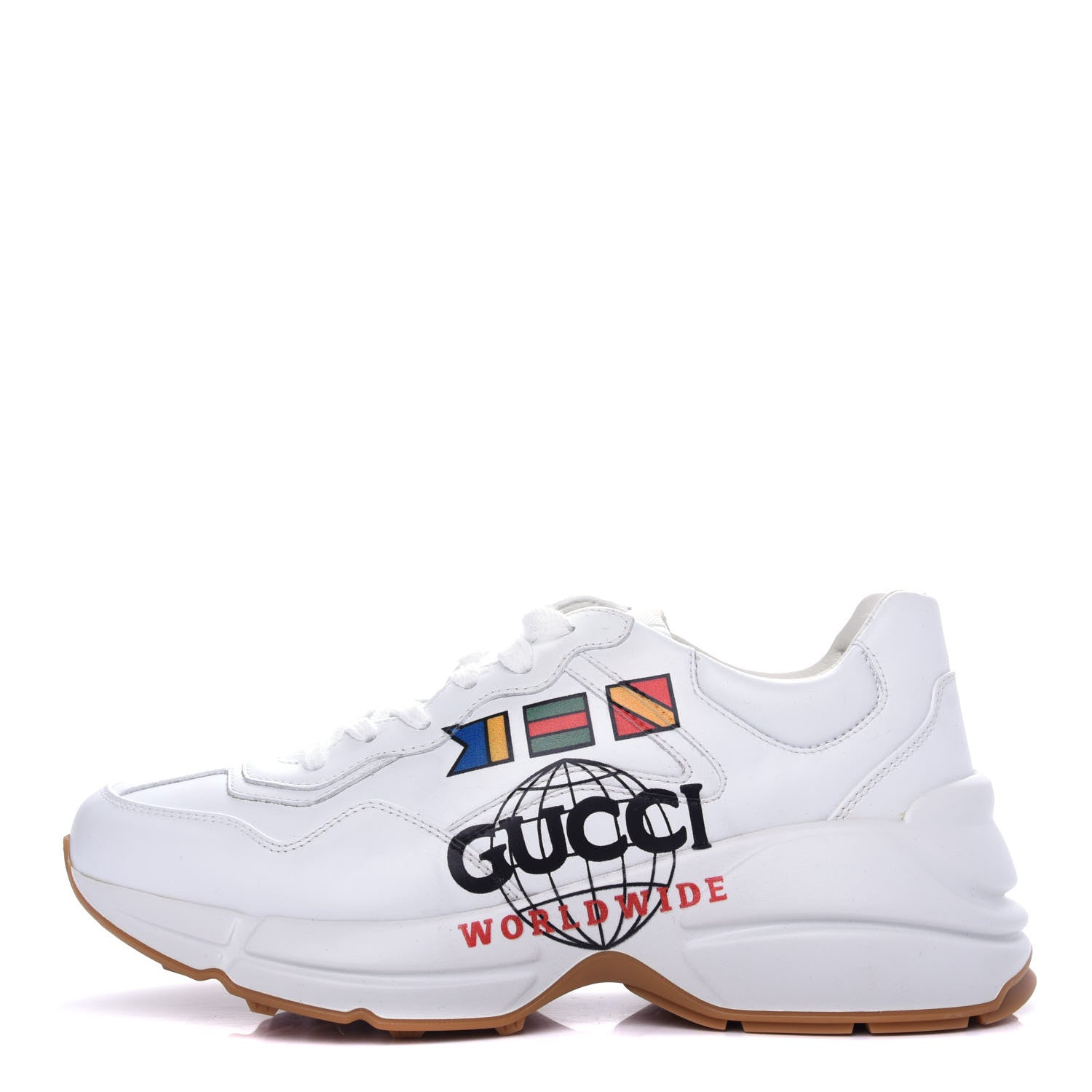 Gucci Calfskin Worldwide Womens Rhyton Sneakers 39 Great White 1 of 11