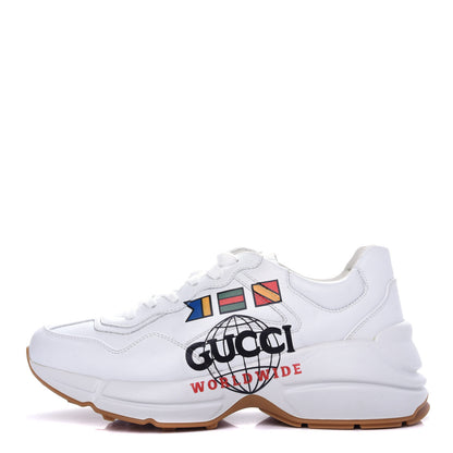 Gucci Calfskin Worldwide Womens Rhyton Sneakers 39 Great White 1 of 11