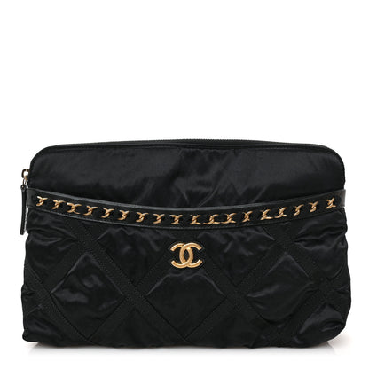 Chanel Nylon Grosgrain Large Lifestyle Pouch With Foldable Tote Black 3 of 9