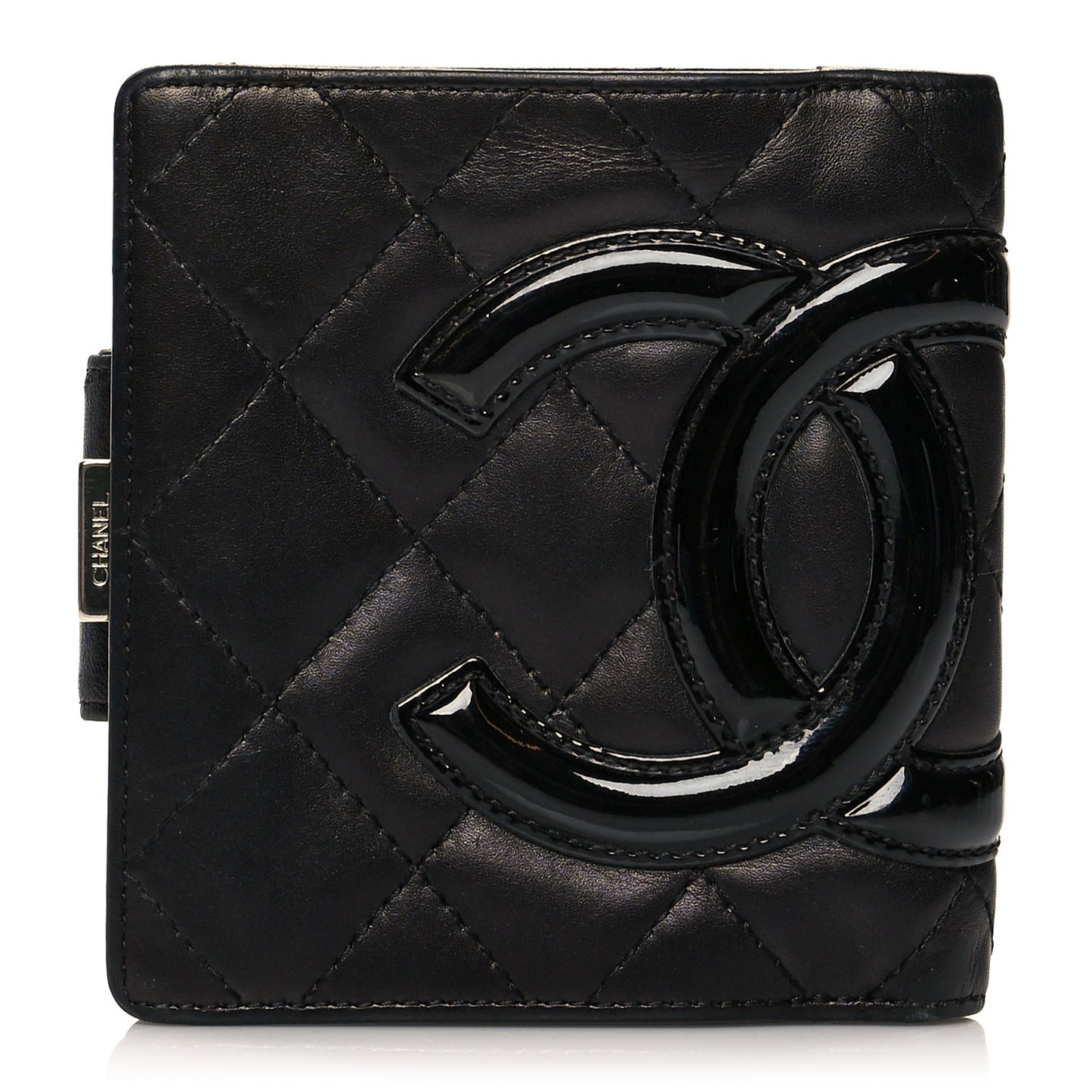 Calfskin Quilted Cambon Bi-Fold Wallet Black