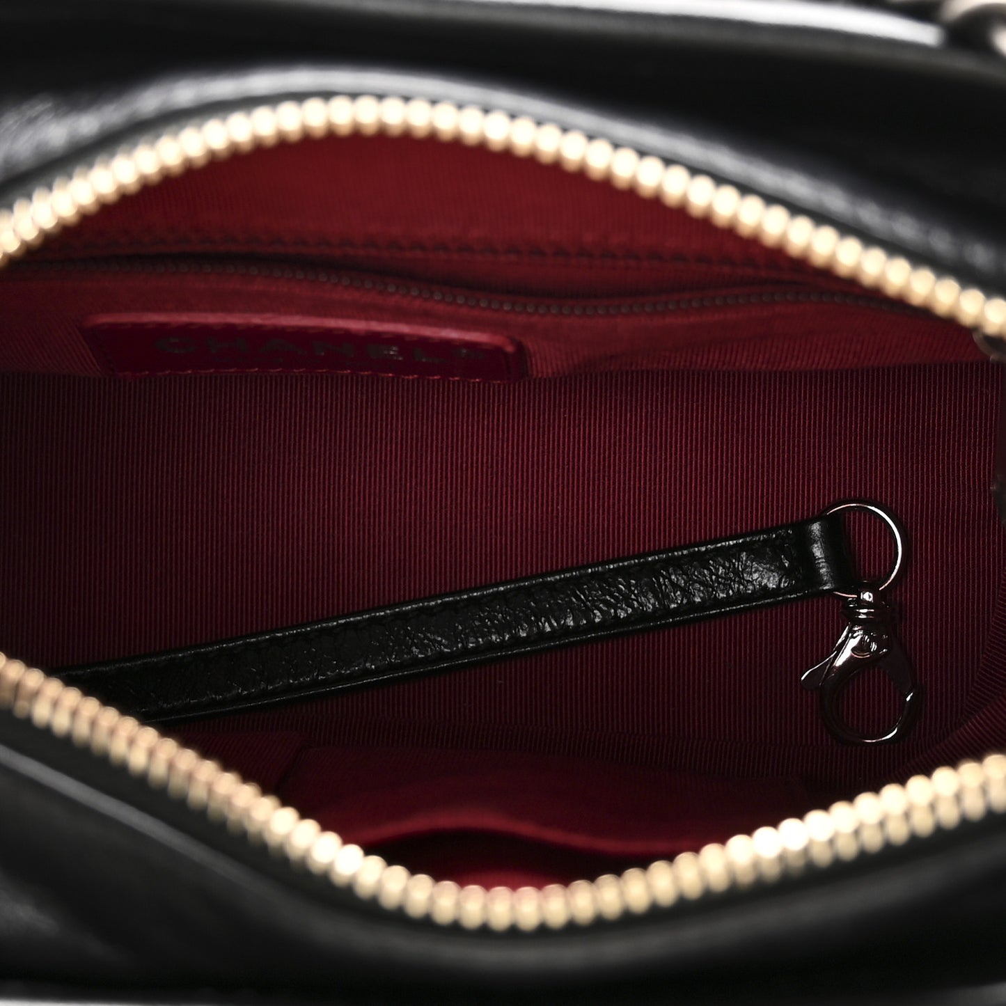 Aged Calfskin Quilted Small Gabrielle Hobo Black