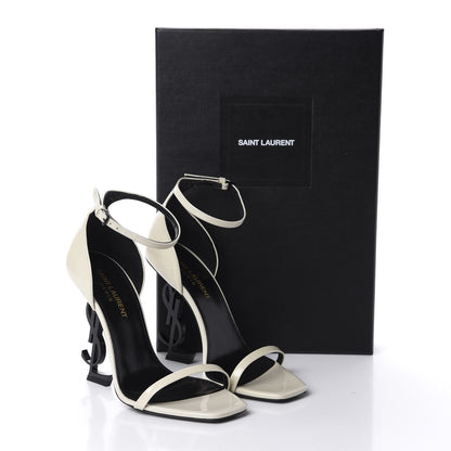 Saint Laurent Patent Calfskin Opyum Sandals 36 Neutro 10 of 10