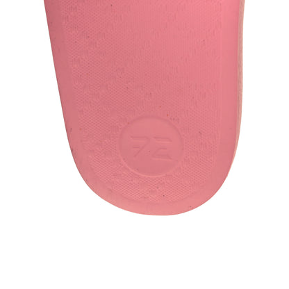 Gucci Rubber GG Monogram Perforated Womens Slide Sandals 37 Rose Box 7 of 7