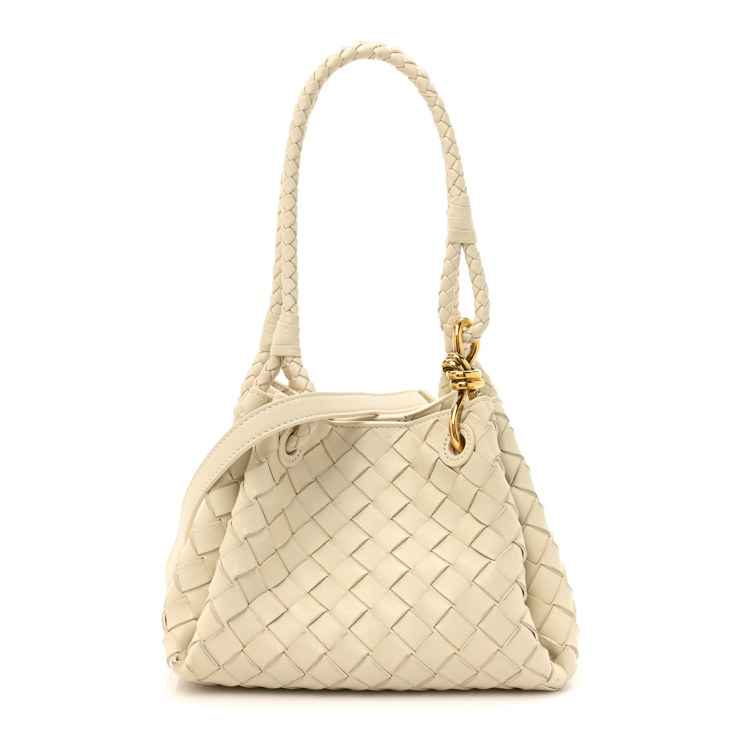 Nappa Intrecciato Small Parachute Shoulder Bag Sea Salt