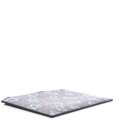 Gucci Calfskin GucciGhost Print Pouch Blue Agata Hibiscus Red 3 of 7