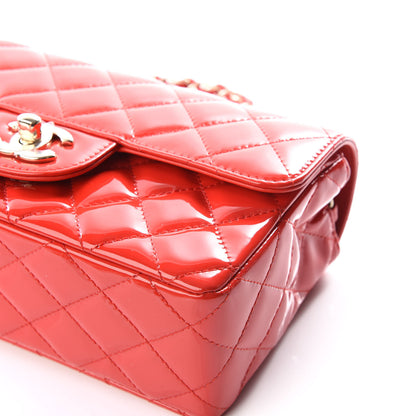 Chanel Patent Calfskin Quilted Mini Rectangular Flap Red 6 of 12