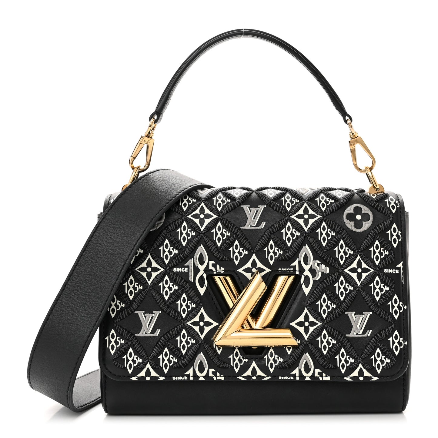 Calfskin Since 1854 Embroidered Twist MM Black