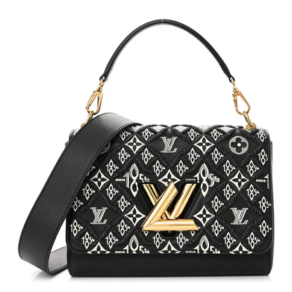 Louis Vuitton Calfskin Since 1854 Embroidered Twist MM Black 1 of 10