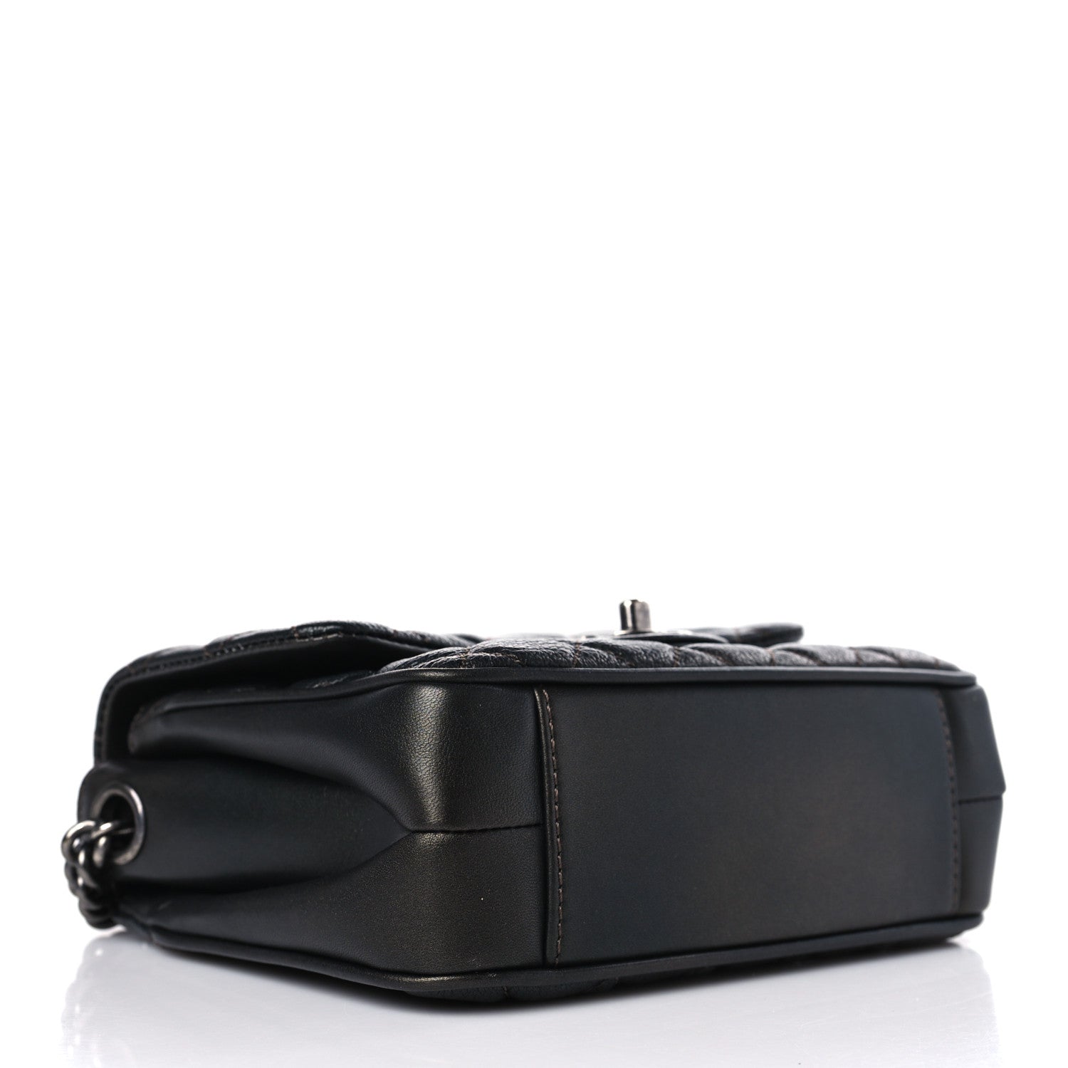Chanel Metallic Goatskin Quilted Small Rock In Rome Flap Charcoal 3 of 8