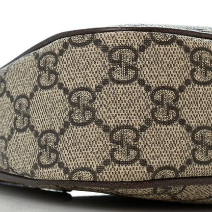 Gucci GG Supreme Monogram Textured Dollar Calfskin Small Ophidia Hobo Beige Ebony New Acero 8 of 11