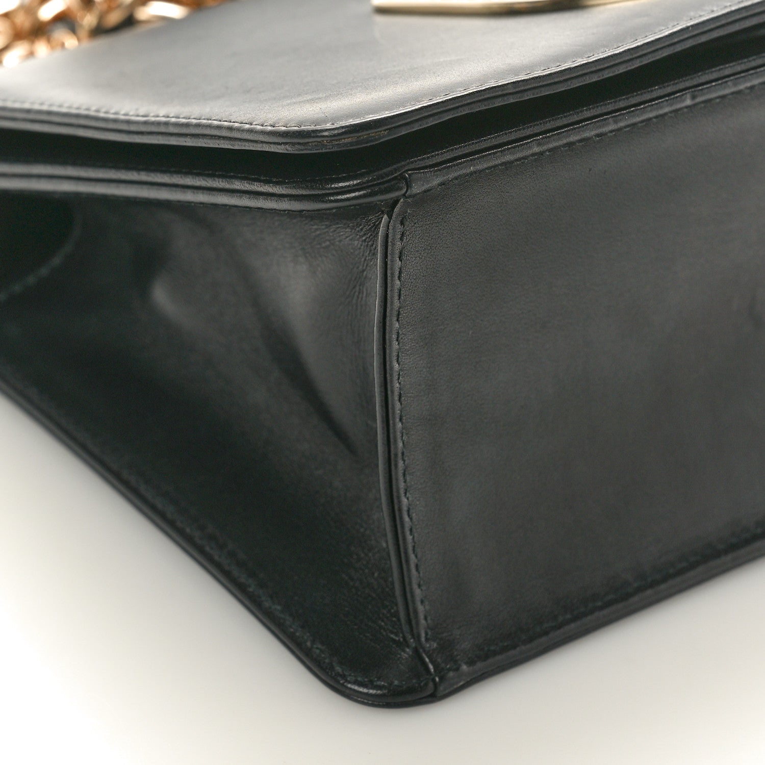 Christian Dior Glossy Calfskin Shagreen Badge Diorama Club Bag Black 8 of 10