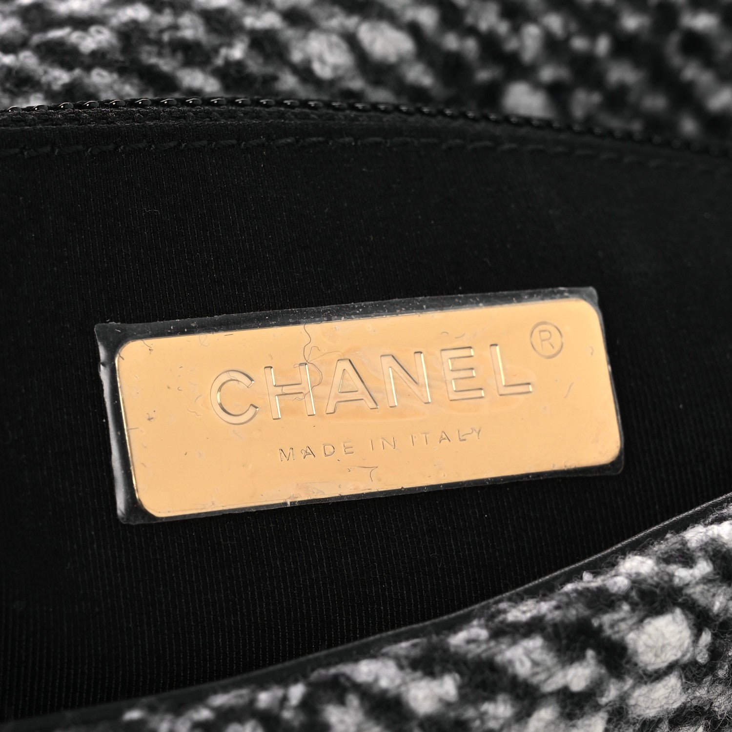 Chanel Tweed Quilted Medium Chanel 19 Flap Black White 6 of 12