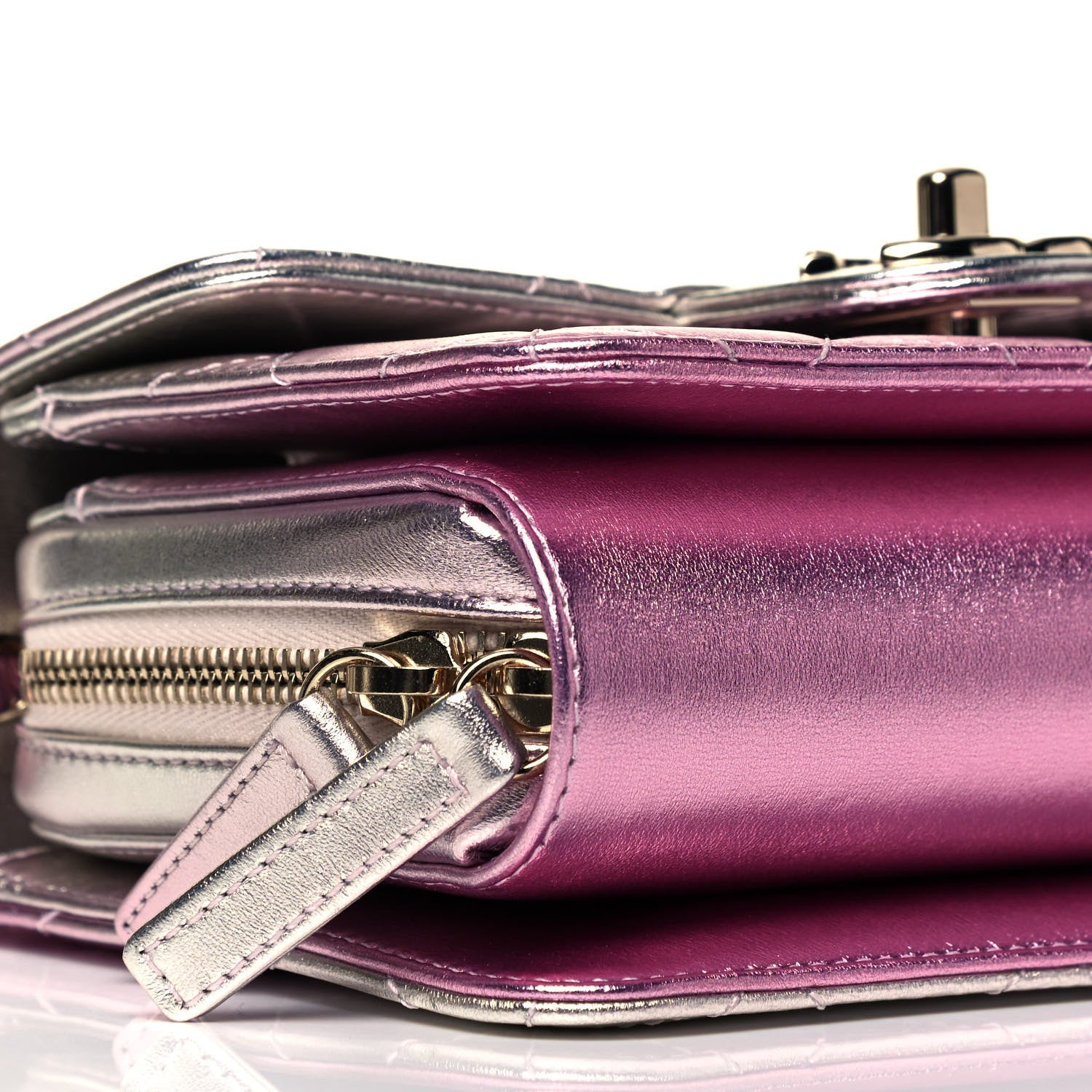 Chanel Metallic Lambskin Like A Wallet Flap Golden Pink 8 of 9