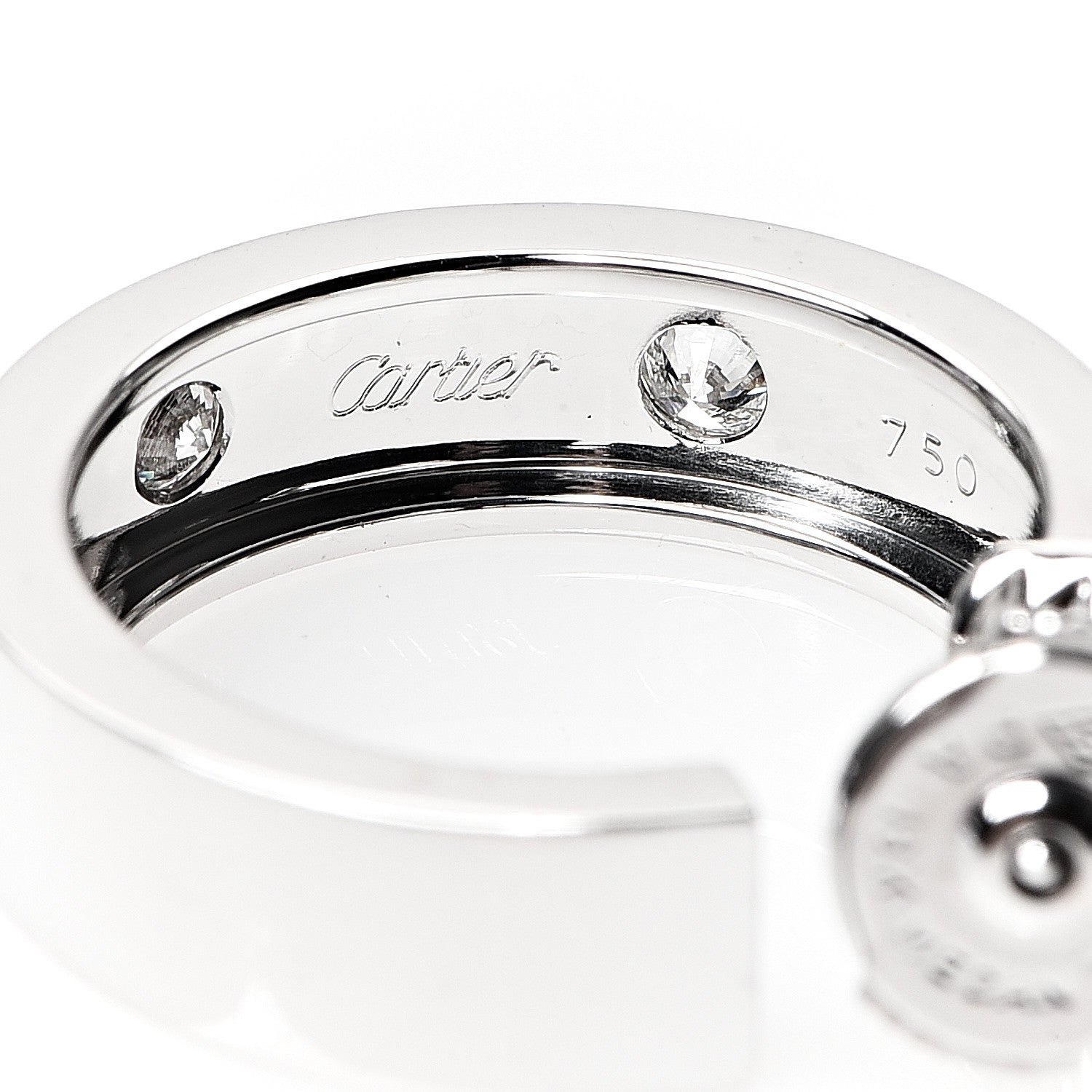 Cartier 18K White Gold 6 Diamond 5.5mm LOVE Hoop Earrings 4 of 6