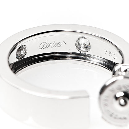 Cartier 18K White Gold 6 Diamond 5.5mm LOVE Hoop Earrings 4 of 6