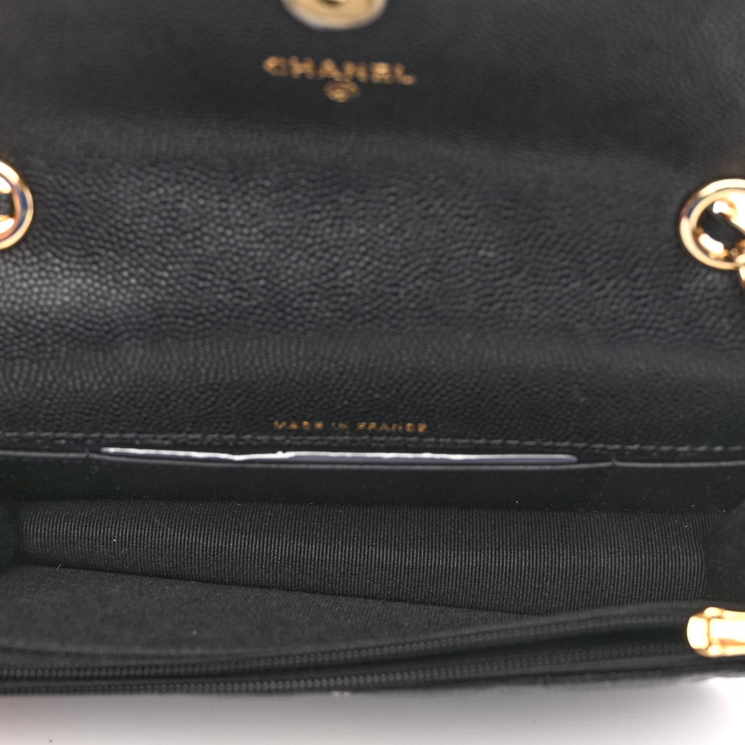 Chanel Caviar Quilted Enamel Coco Casino Flap Phone Holder With Chain Black 5 of 11