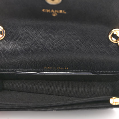 Chanel Caviar Quilted Enamel Coco Casino Flap Phone Holder With Chain Black 5 of 11
