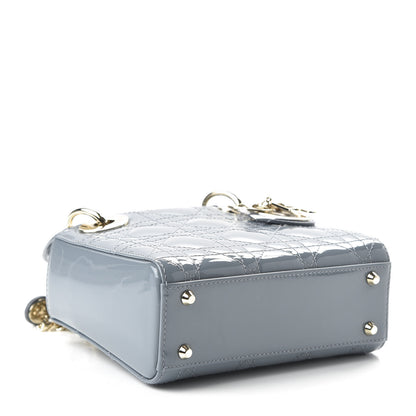 Christian Dior Patent Cannage Mini Lady Dior Light Blue 4 of 10