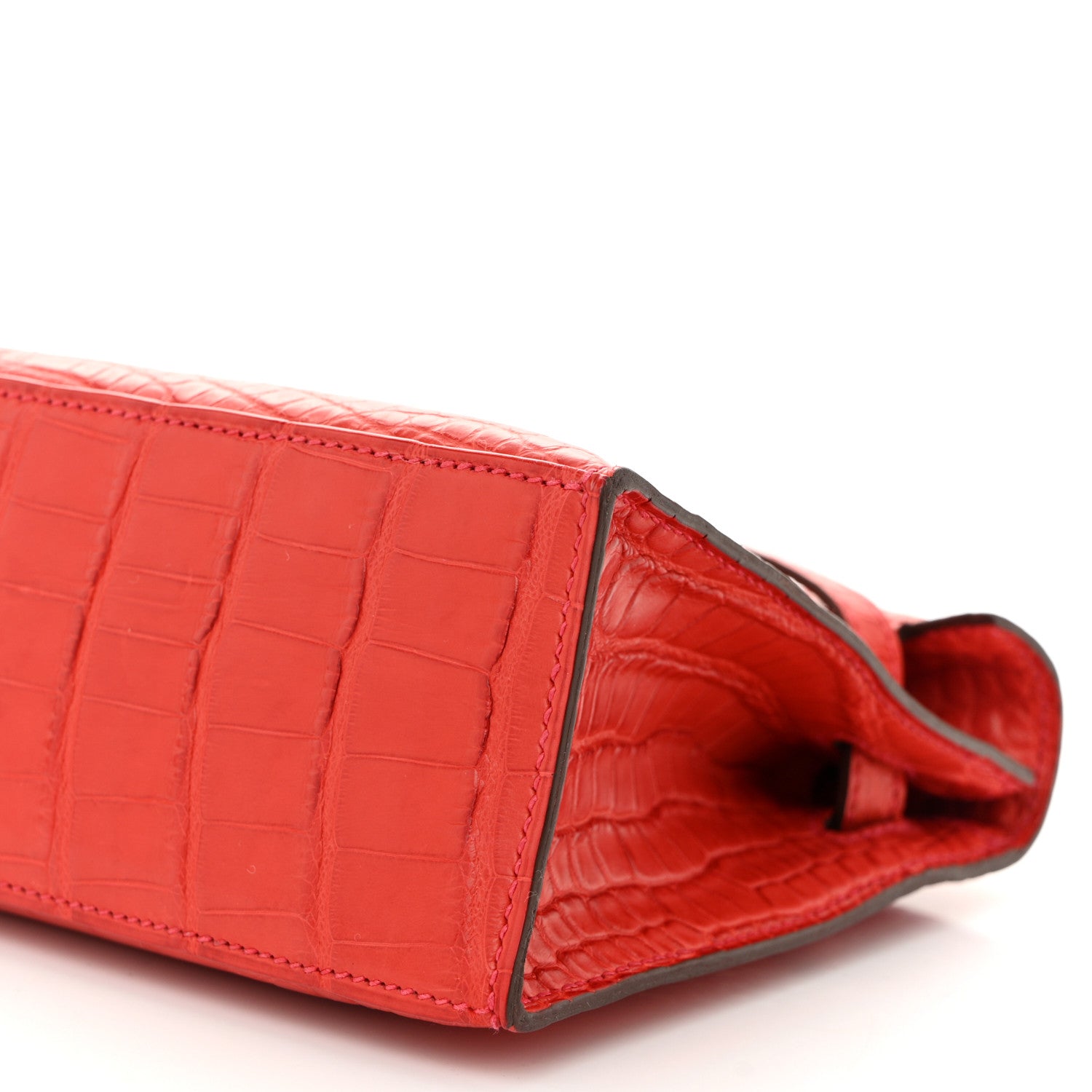 Hermes Matte Alligator Kelly Pochette Bougainvillea 10 of 11