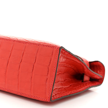 Hermes Matte Alligator Kelly Pochette Bougainvillea 10 of 11