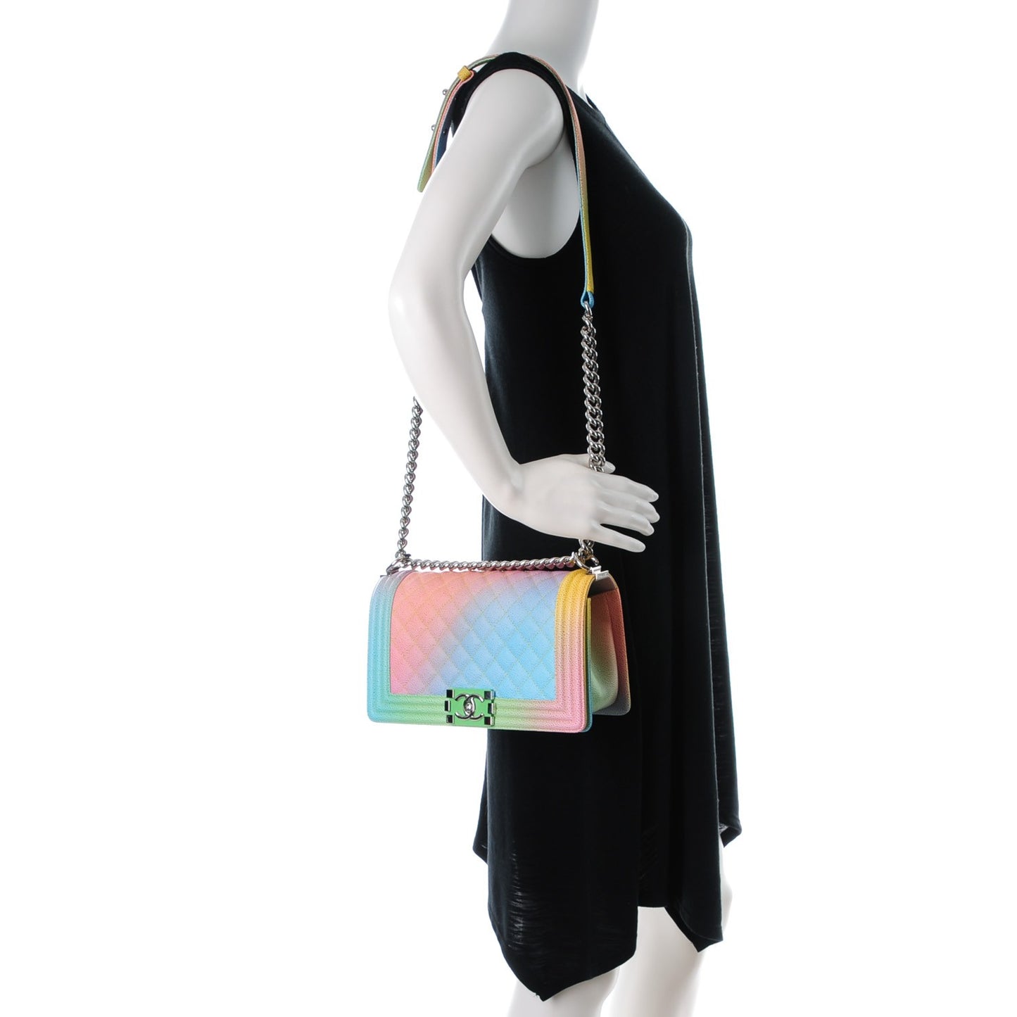 Caviar Quilted Medium Cuba Rainbow Boy Flap Multicolor