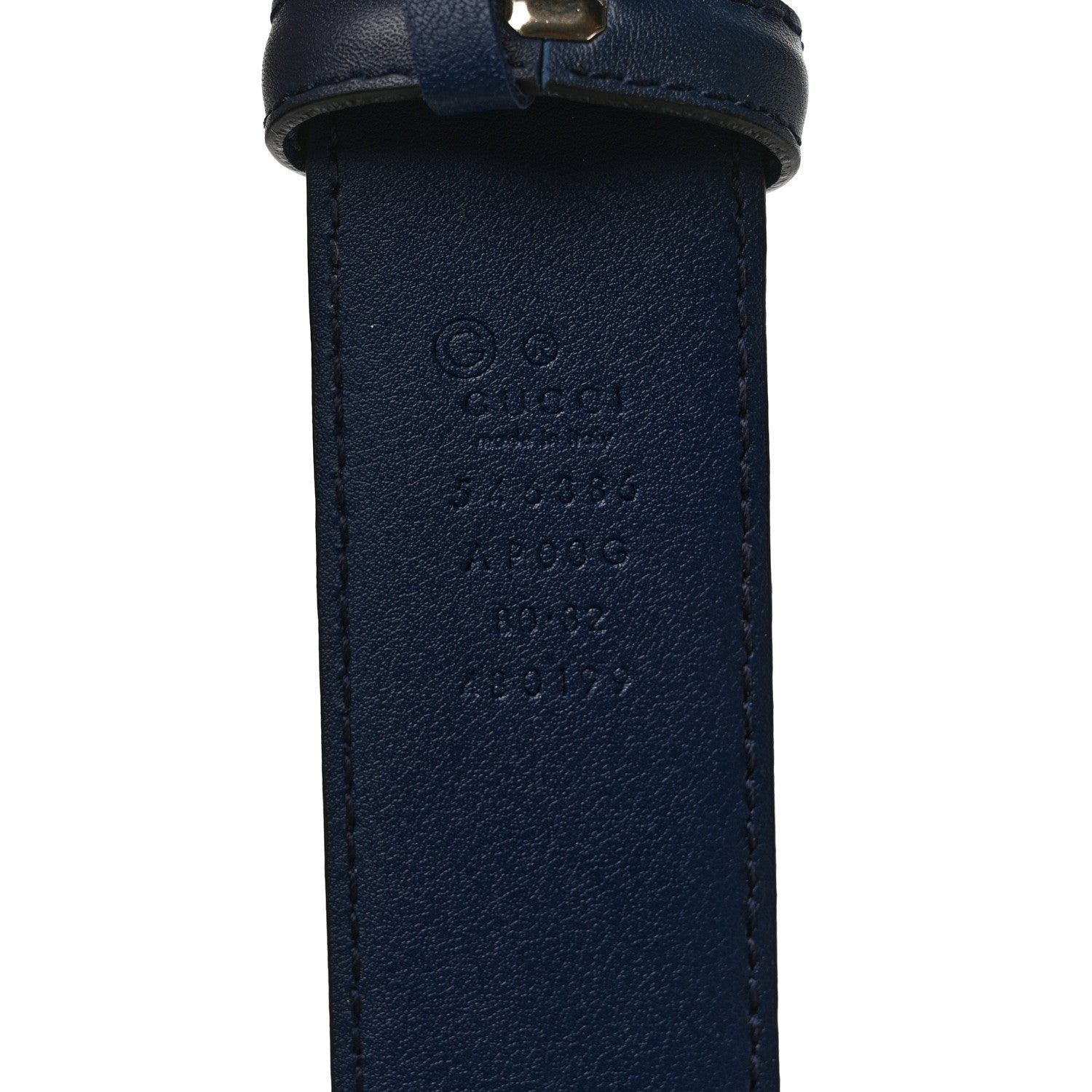 Gucci Moon Calfskin Interlocking G 37mm Belt 80 32 Cobalt Blue 3 of 5