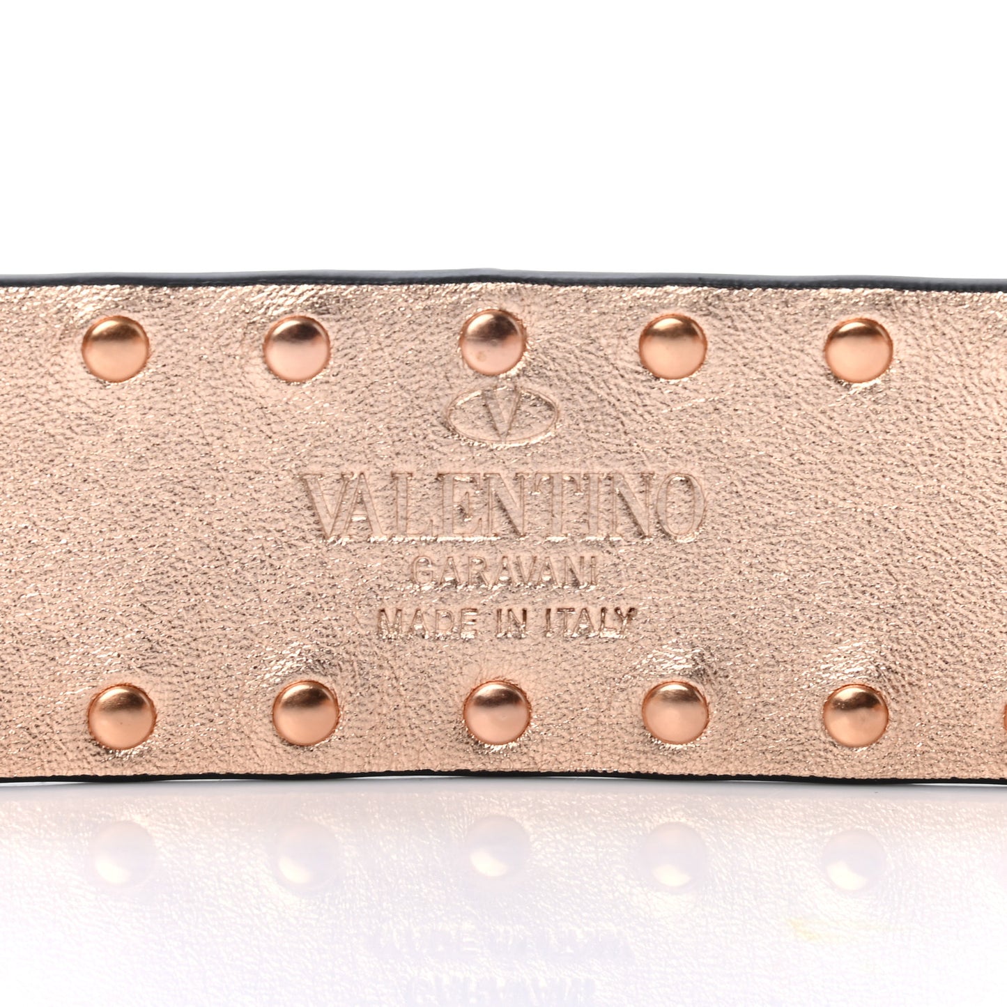 Metallic Lambskin Rockstud Spike Shoulder Strap Rame