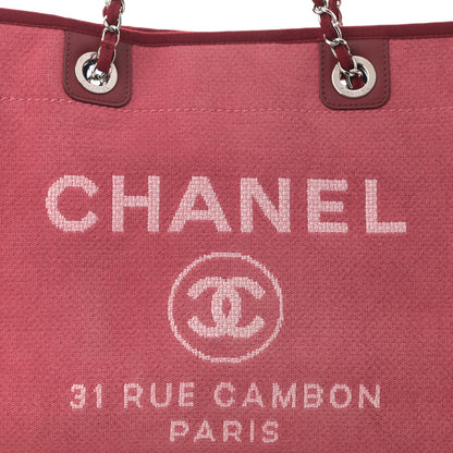Chanel Canvas Small Deauville Tote Red 9 of 13