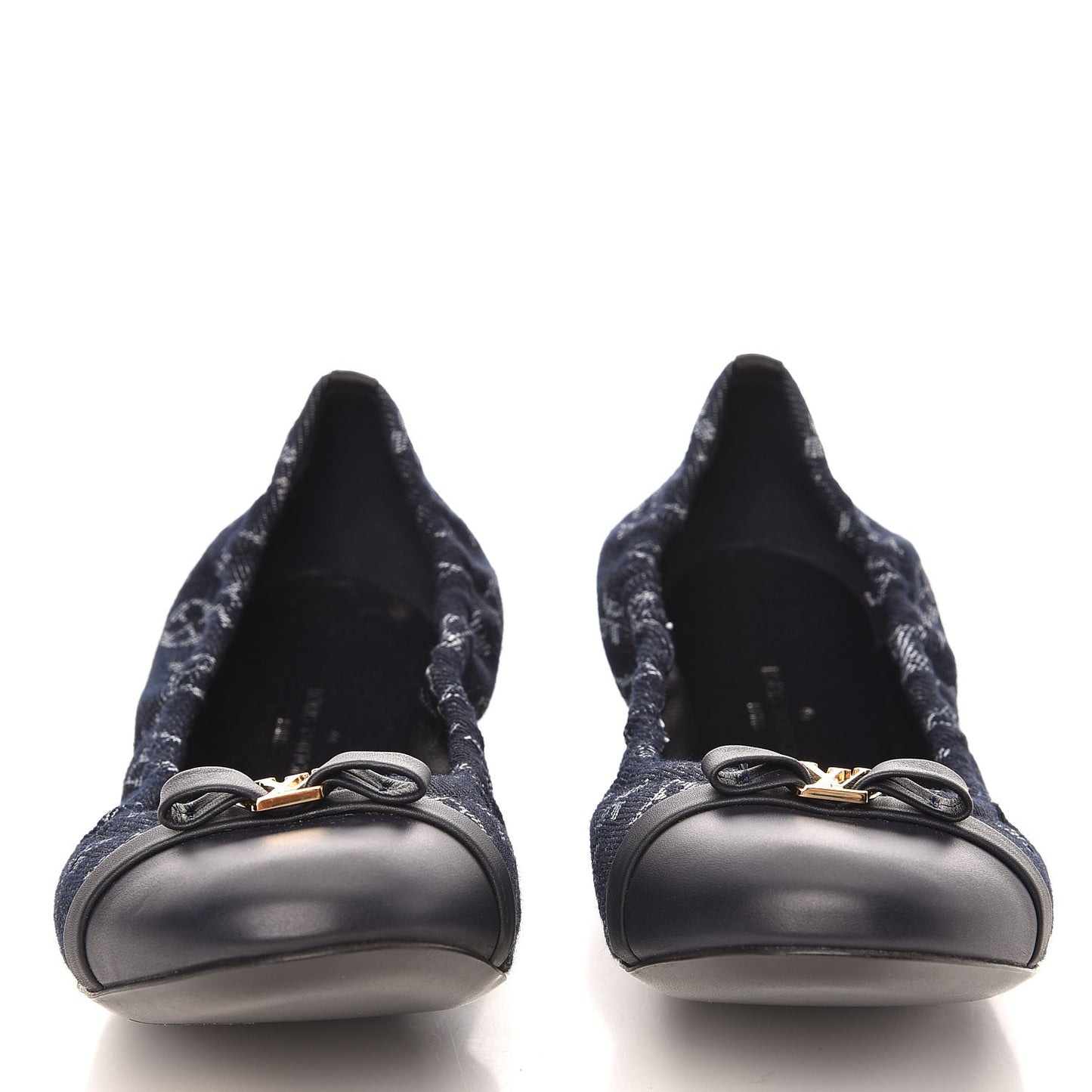 Monogram Denim Elba Ballerina Flats 37 Marine