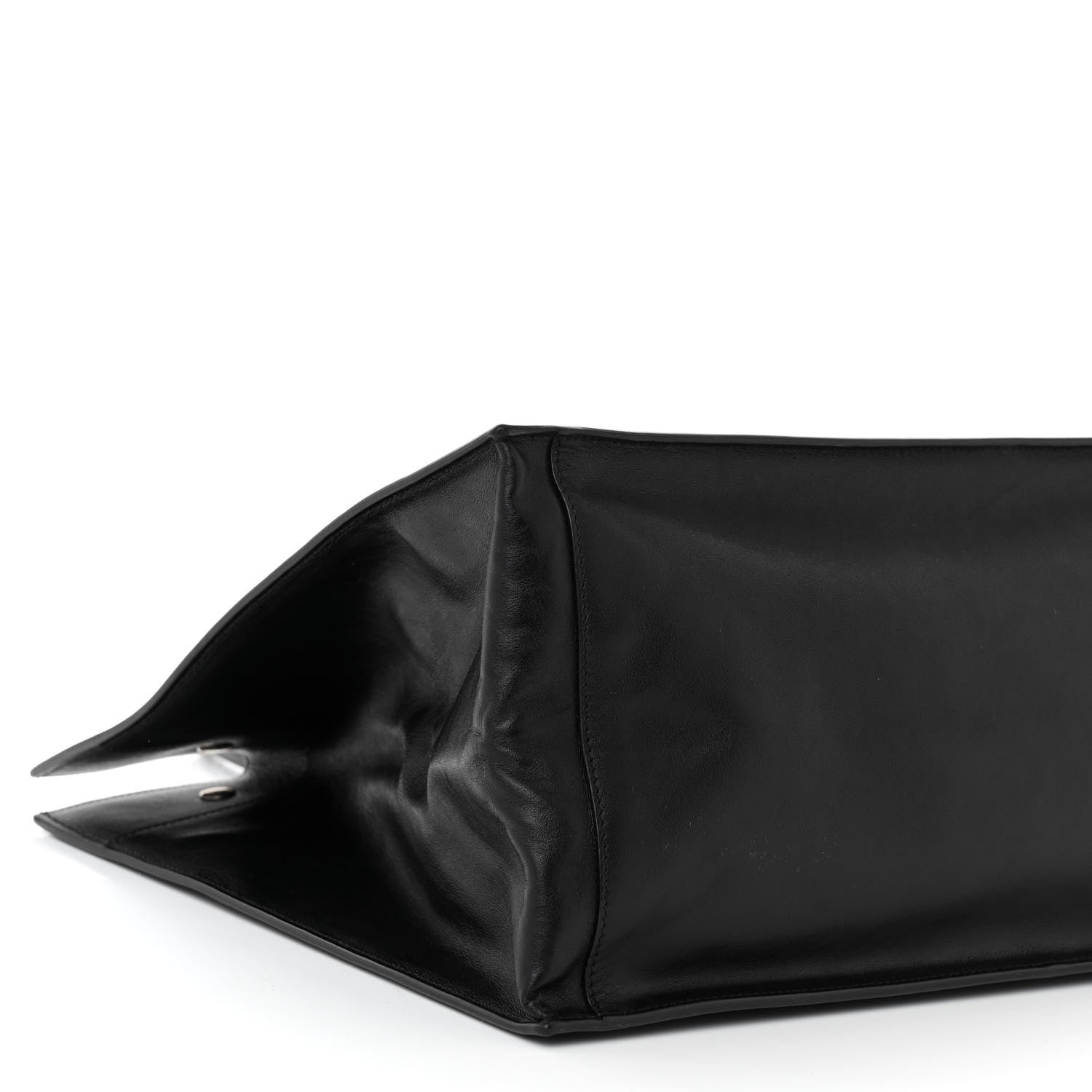 Saint Laurent Smooth Calfskin Rive Gauche Small Tote Black 8 of 9