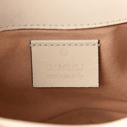 Gucci Calfskin Matelasse Super Mini GG Marmont Shoulder Bag White 6 of 10