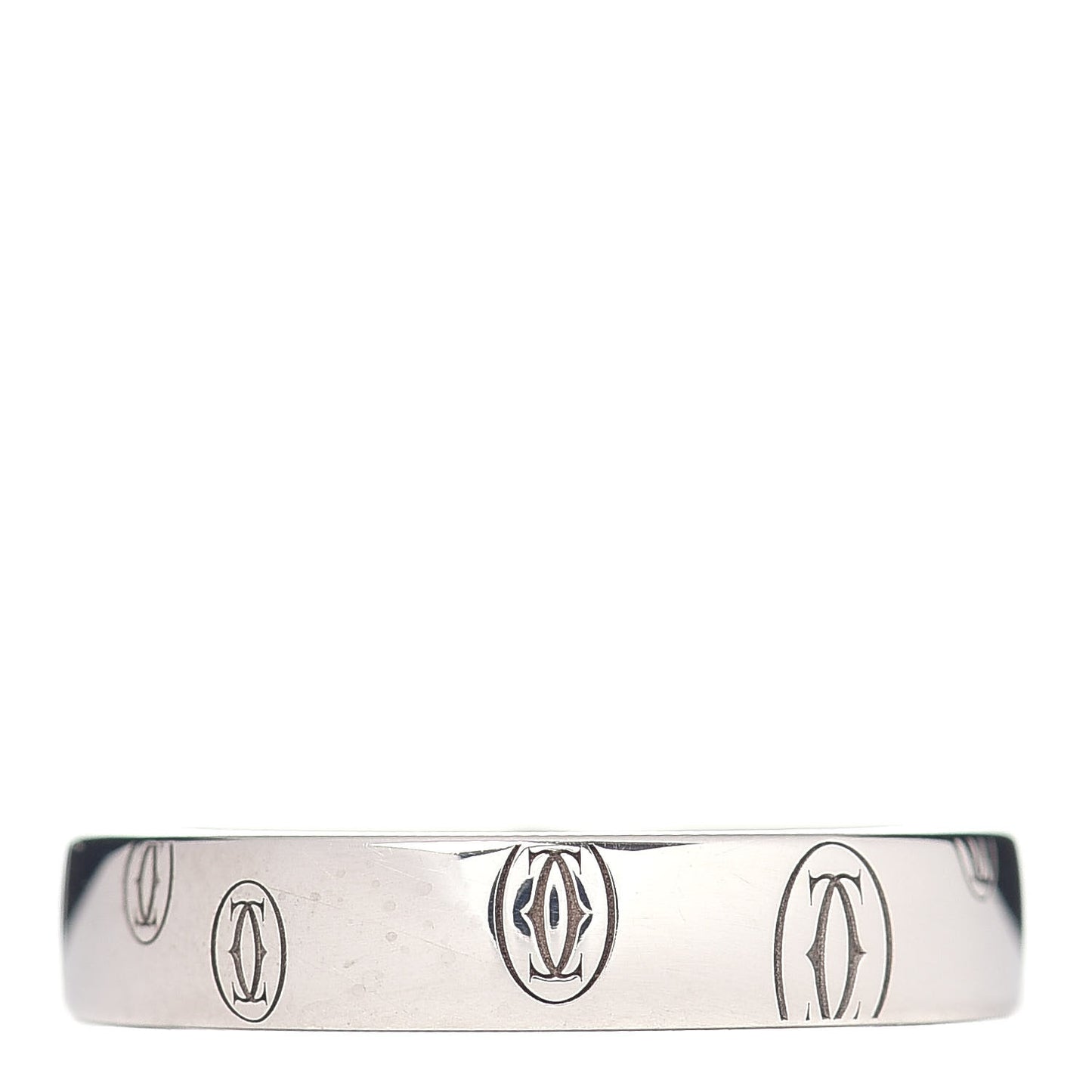 18K White Gold 4mm Happy Birthday Band Ring 53 6.25