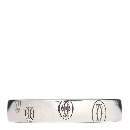 Cartier 18K White Gold 4mm Happy Birthday Band Ring 53 6.25 1 of 4