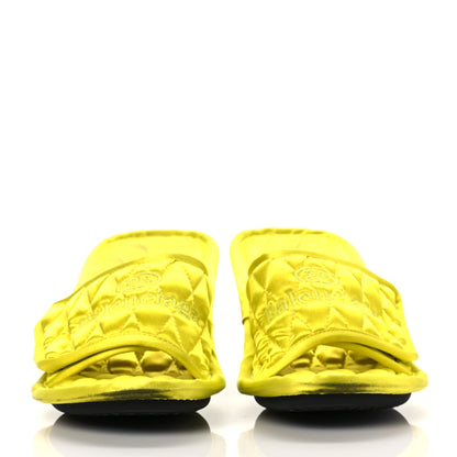 Balenciaga Satin Quilted Home 80mm Sandals 37 Lime 2 of 9