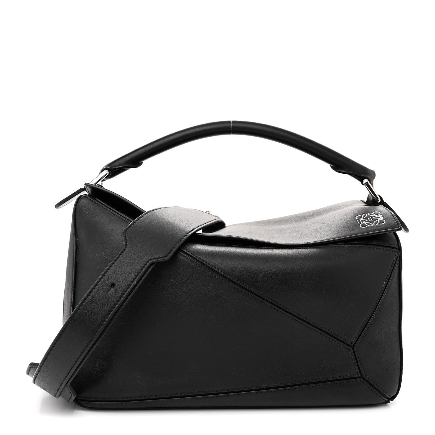 Calfskin Medium Puzzle Bag Black