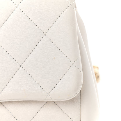 Chanel Lambskin Quilted Resin Bi-Color Chain Flap Bag White 12 of 12
