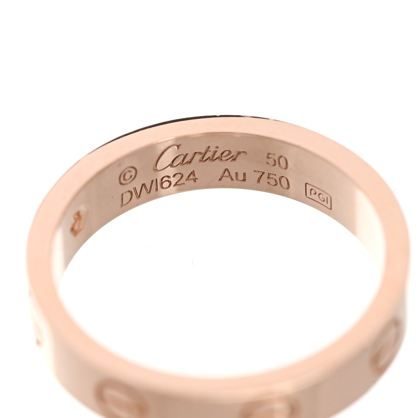 18K Pink Gold Diamond 4mm LOVE Wedding Band Ring 50 5.25