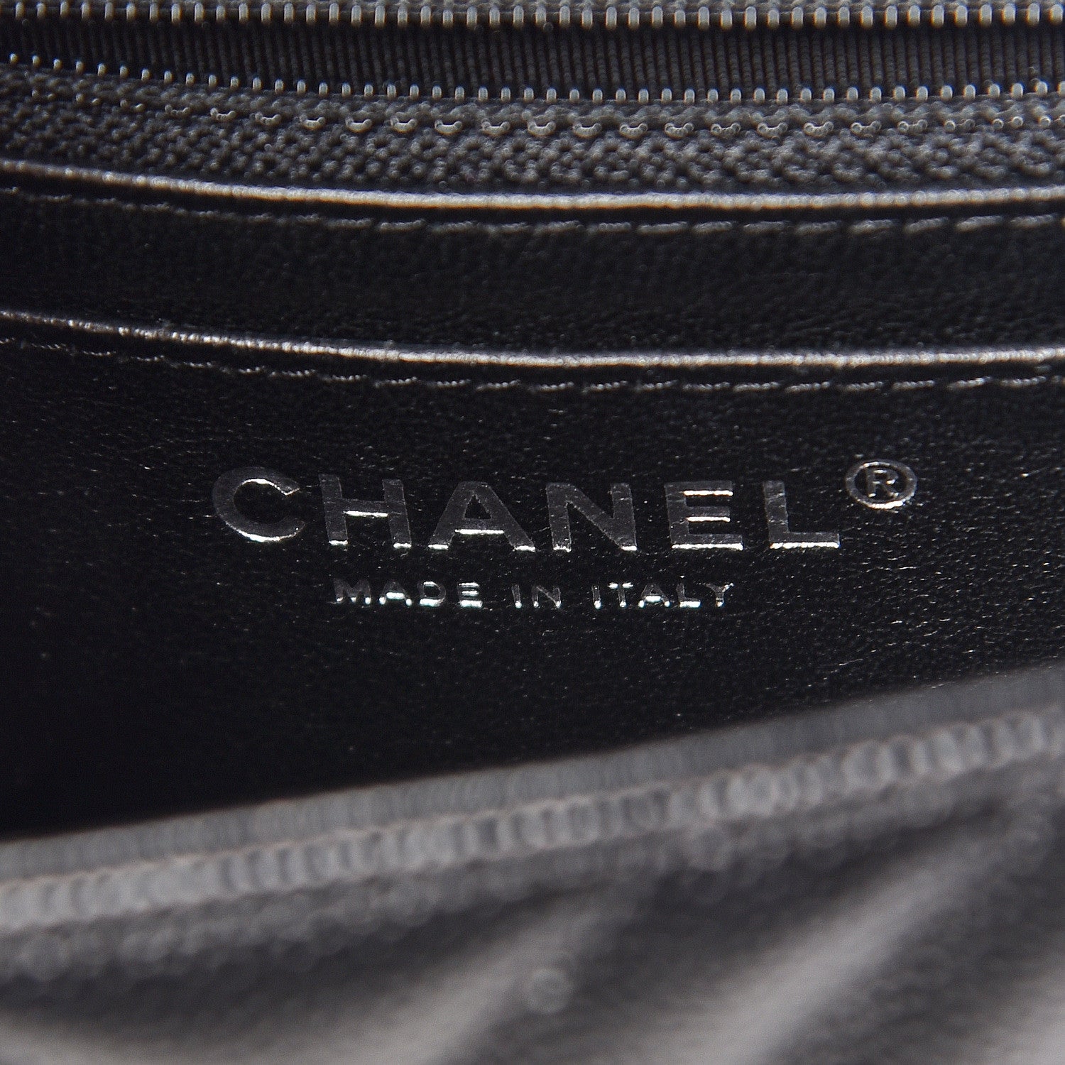 Chanel Caviar Chevron Quilted Mini Square Flap Black 8 of 11