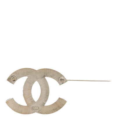 Chanel Baguette Crystal CC Brooch Silver 3 of 5