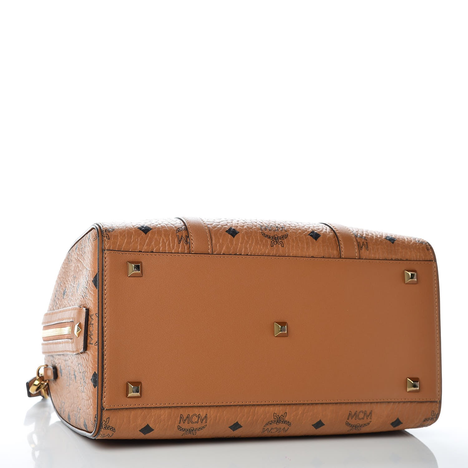 MCM Visetos Medium Boston Bag Cognac 4 of 11