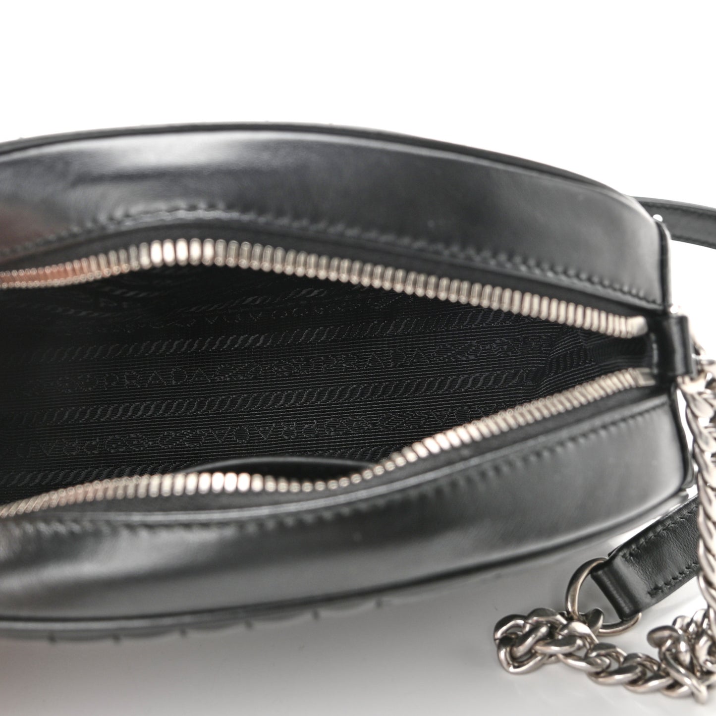 Soft Calfskin Impunture Diagramme Dome Crossbody Bag Black