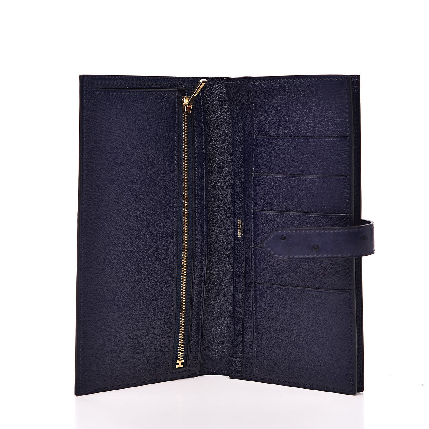 Ostrich Bearn Wallet Bleu Saphir