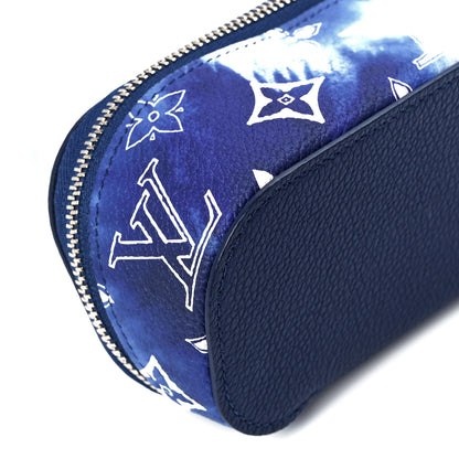 Louis Vuitton Cowhide Monogram Bandana Sunglasses Case GM Blue White 9 of 11