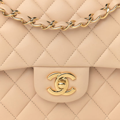 Chanel Lambskin Quilted Medium Double Flap Beige 8 of 11