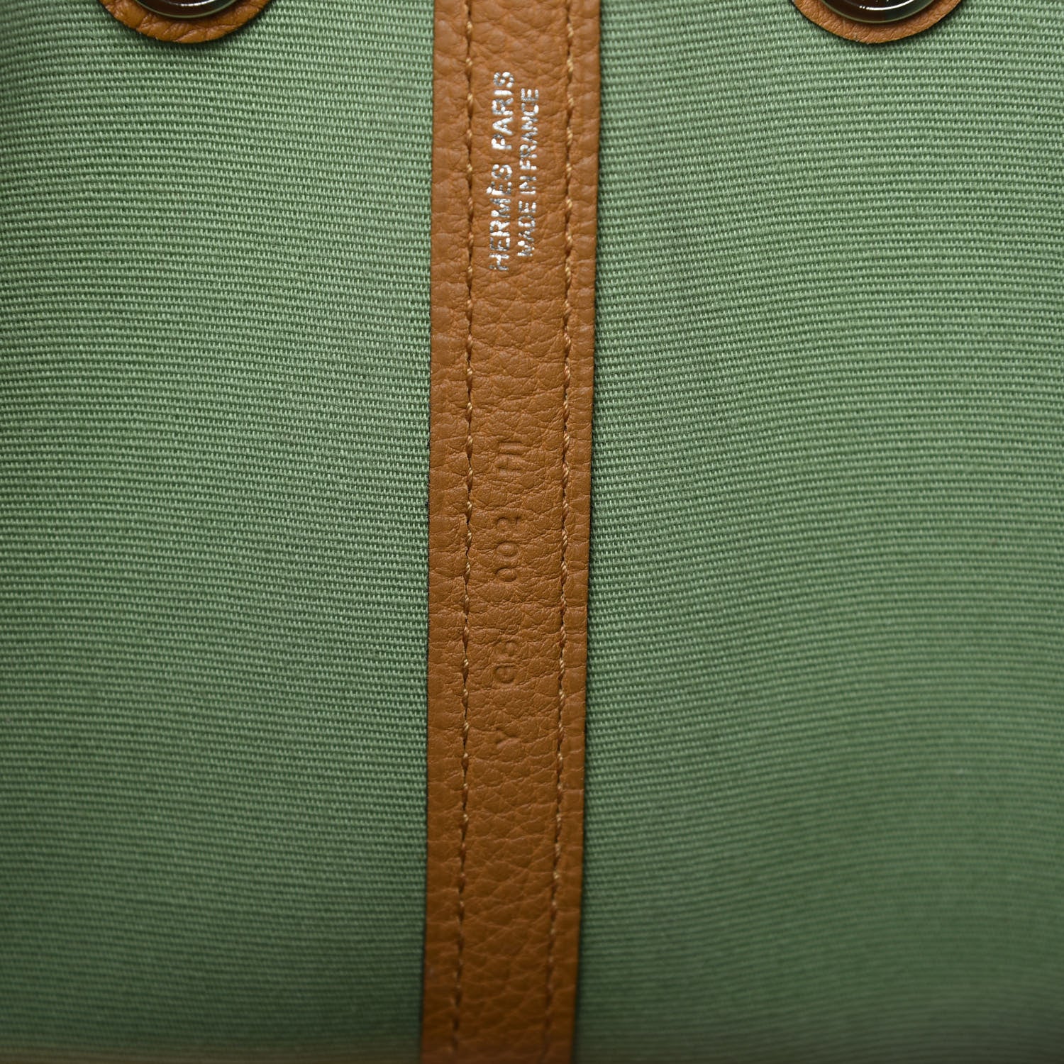 Hermes Toile Vache Garden Party Tote 30 Vert Criquet Caramel 9 of 9