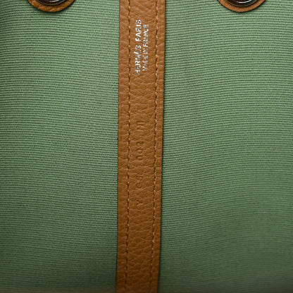 Hermes Toile Vache Garden Party Tote 30 Vert Criquet Caramel 9 of 9