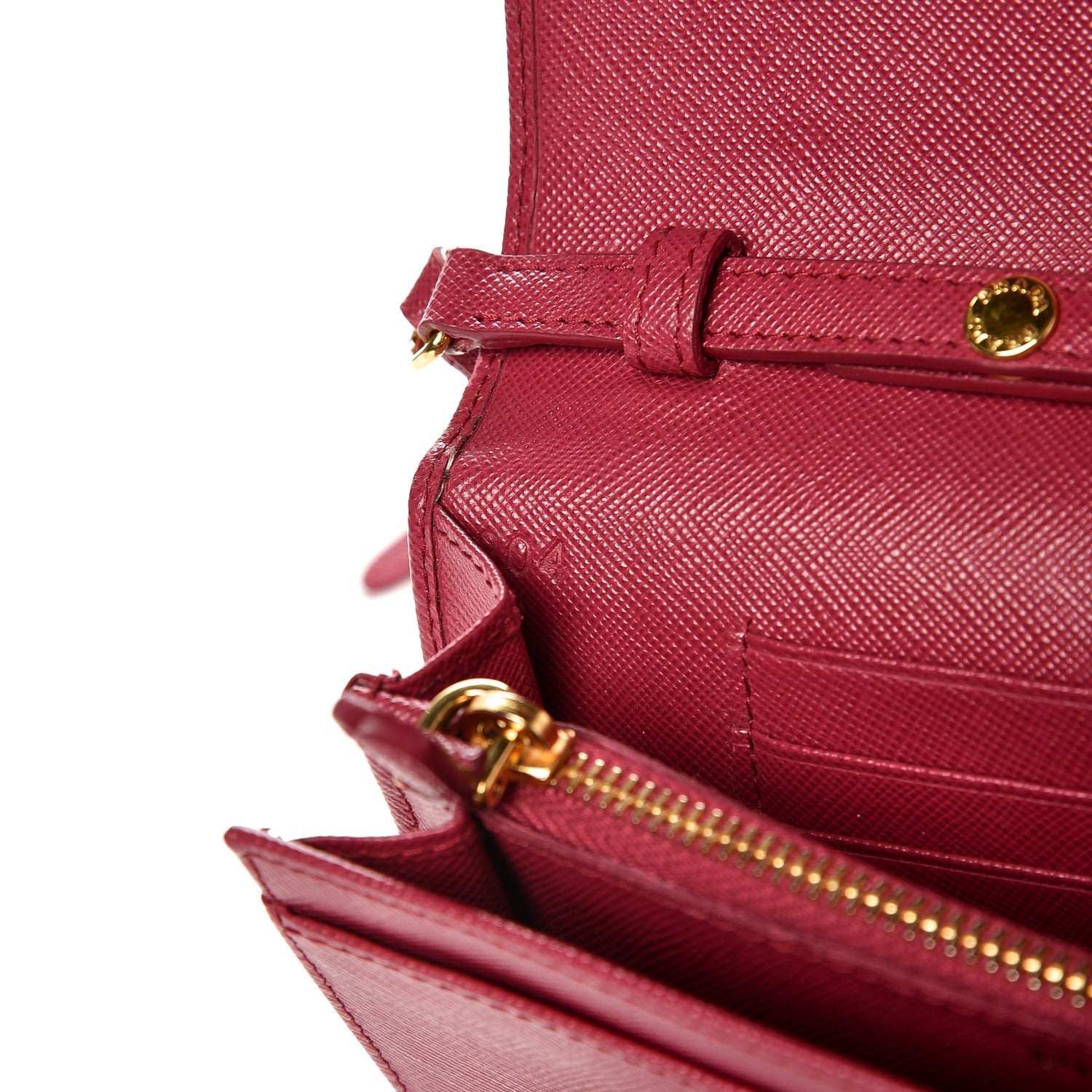 Prada Saffiano Metal Flap Wallet Peonia 7 of 10